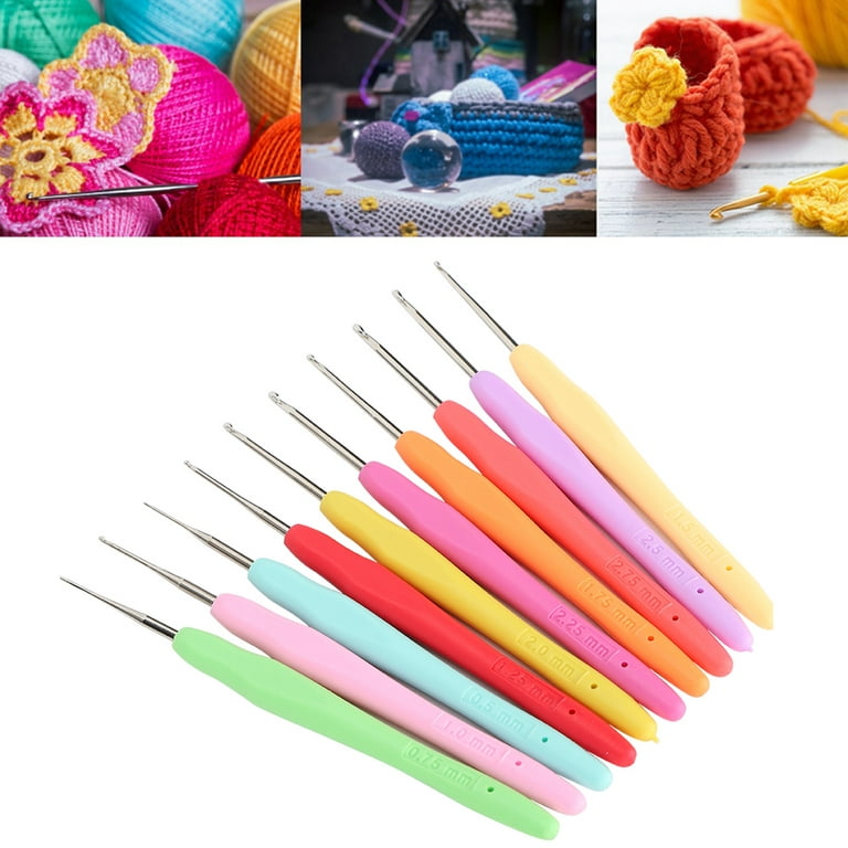 JumblCrafts Crochet Hook Set, 12 Colorful Ergonomic Crochet Hooks - Multi-Color