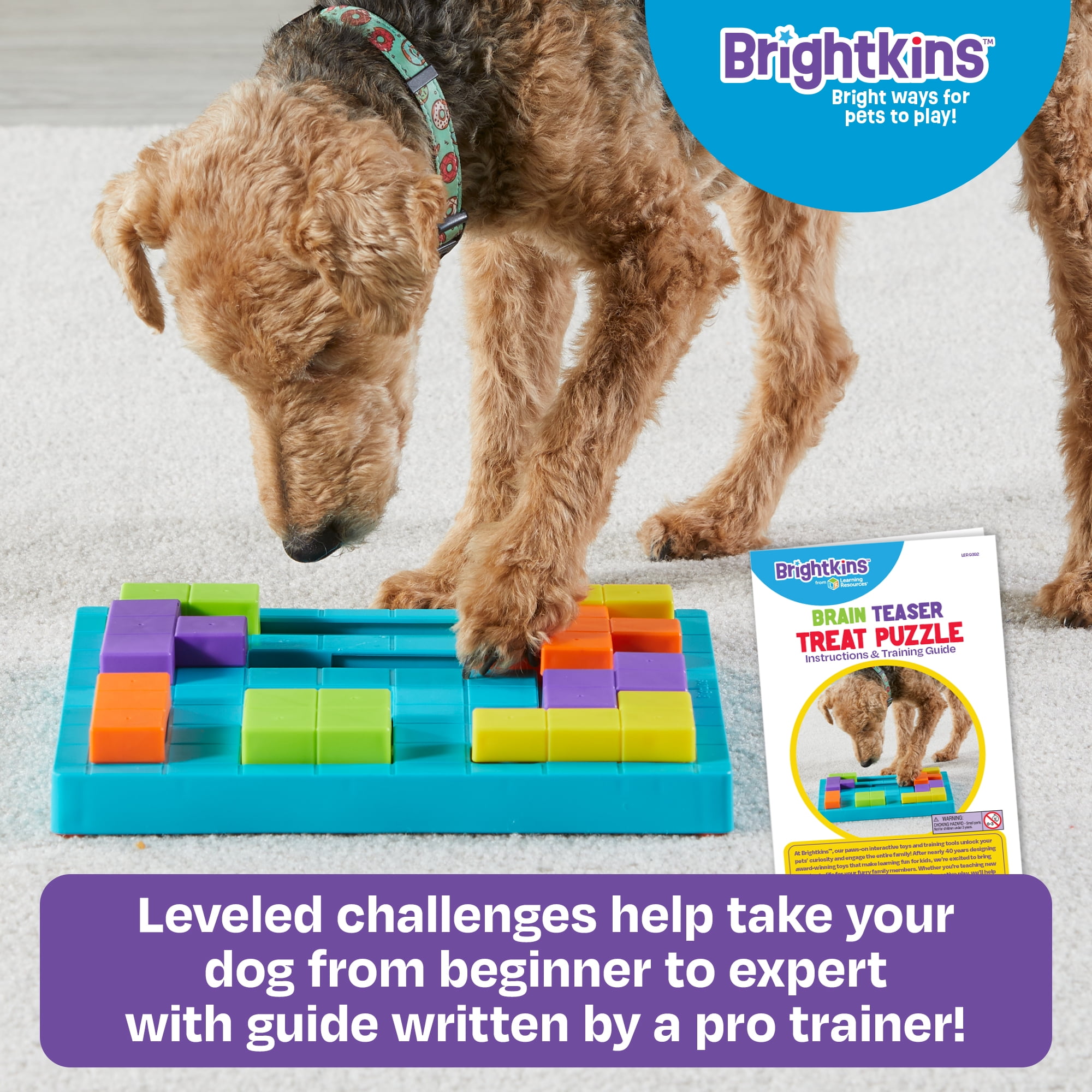 Brightkins Brain Teaser Treat Puzzle Dog Toy