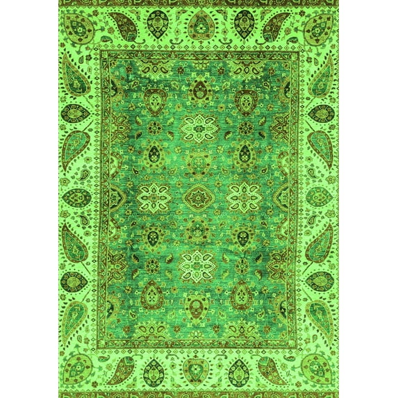 Ahgly Company Indoor Rectangle Oriental Green Traditional Area Rugs, 3' x 5'