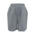 thumbnail image 5 of GZWYHT Running Shorts Shorts for Women Women's Summer Cotton And Linen Pocket Casual Shorts Lounge Pants Women Cotton Shorts Grey S, 5 of 7