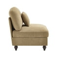 thumbnail image 6 of Chenille Armless Sofa with Removable Ruffle Skirt and Pillow Light Coffee Convertible Sectional for Small Spaces and Apartments, 6 of 8