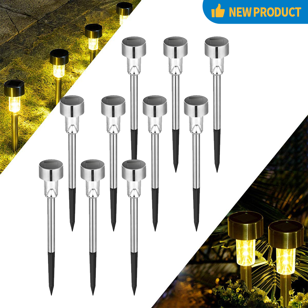 10 Pack Solar Lights Outdoor Pathway ,Solar Walkway Lights Outdoor,Garden Led Lights for Landscape/ Patio/Lawn/Yard/Driveway-Warm White - image 1 of 10