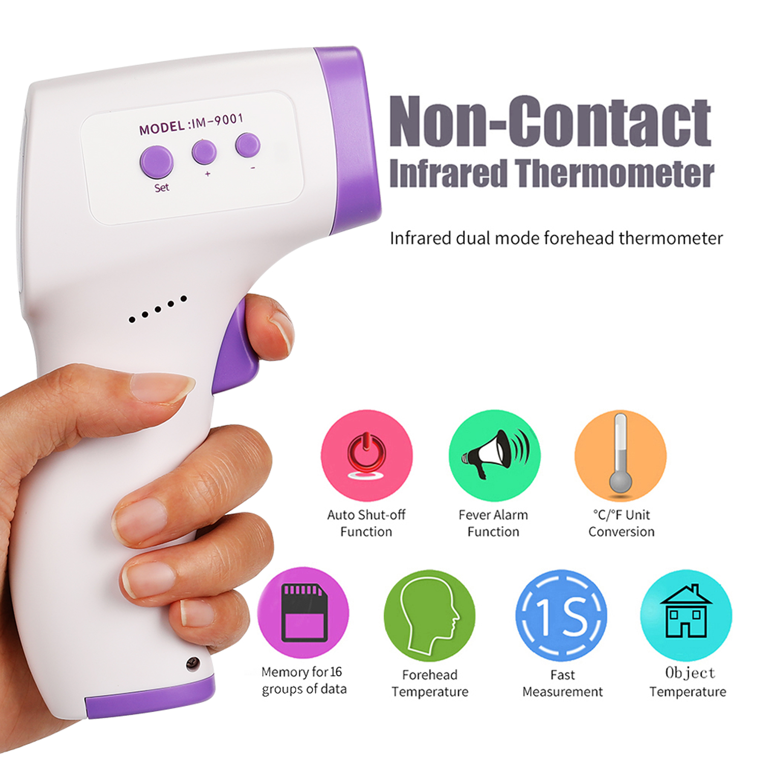 IM9001 Multifunctional Infrared Non Contact Thermometer Temperature