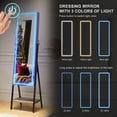 thumbnail image 5 of HNEBC LED Mirror Jewelry Cabinet Standing, Lockable Jewelry Armoire organizer Full Length Mirror with Storage, Adjustable Lights Jewelry Mirror Wood, 5 of 8