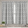 thumbnail image 2 of Ambesonne Artichoke Valance & Curtain, Farm Vegetables Food, 55"x30", Black and White, 2 of 6