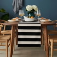 thumbnail image 2 of Black Beige Striped Table Runner - 36 Inch Long, Kitchen Dining Table Runner Dresser Scarves, Vintage Geometric Line Simple Farmhouse Decor for Coffee Tables Wedding Party Banquet, 2 of 8