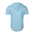 thumbnail image 4 of Men's Casual Short Sleeve Sweatshirt, Loose Breathable Solid Color Jacket with Multiple Pockets and Zipper for Sports and Summer Outings,Light Blue,XL, 4 of 4