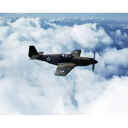 North American P-51 Mustang Fighter Aircraft - 12x18 Inch Laminated Aviation Poster - Stunning Detail and Bold Colors