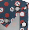 thumbnail image 4 of Ambesonne Anchor Grommet Curtain, Marine Ship Helm Design, 50" x 96", Night Blue Vermilion, 4 of 6
