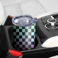 thumbnail image 5 of 20oz Tumbler with Lid and Straw Stainless Rainbow Checkerboard Steel Vacuum Insulated Water Coffee Tumbler Cup, Double Wall Vacuum Insulated Travel Mug Reusable Tumblers for Ice Drinks, Hot Beverage, 5 of 7
