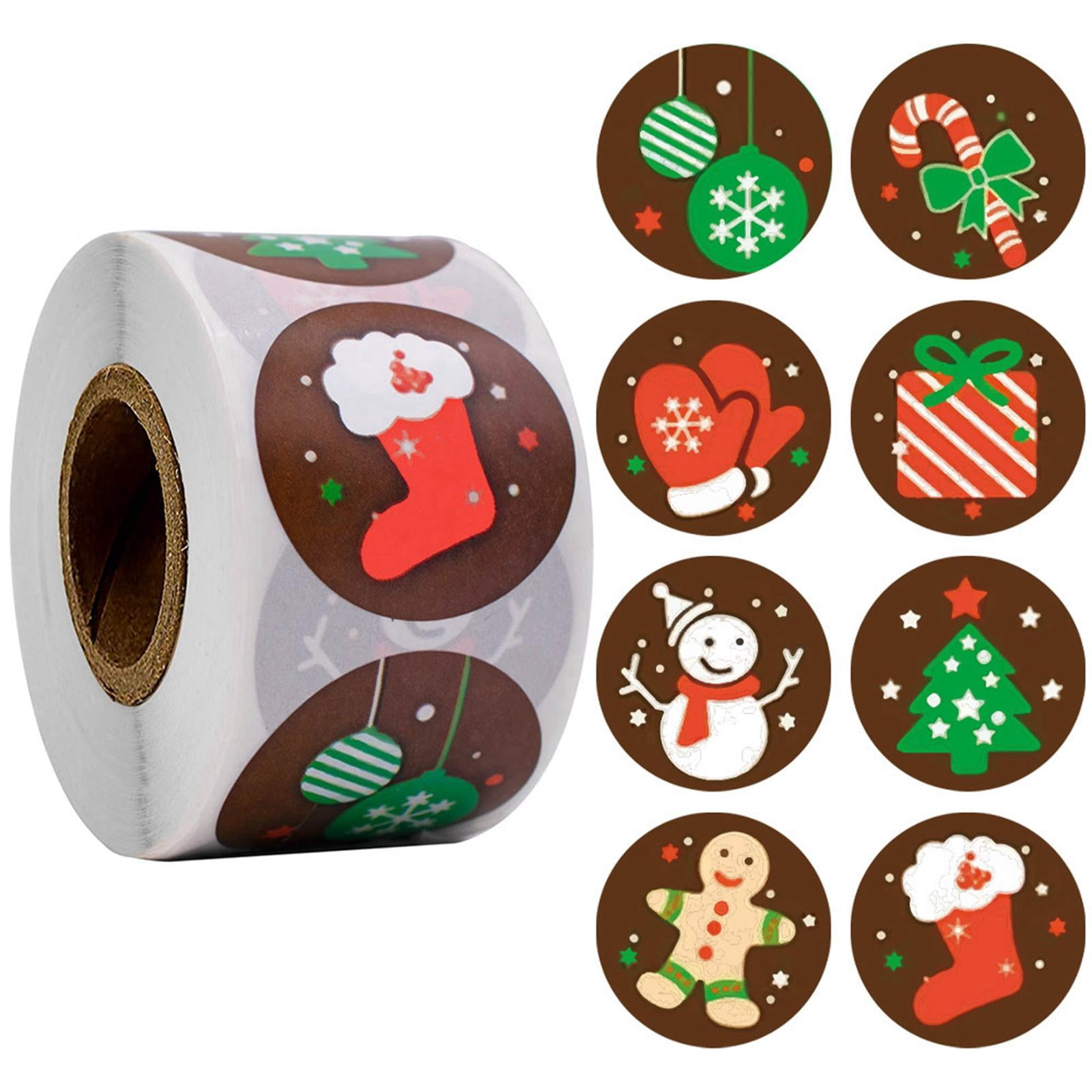 Milageto 6x 500x Cute Christmas Gift Tag Stickers, Scrapbook Labels Supplies for Festival Crafts Party Seals Cards Decorations