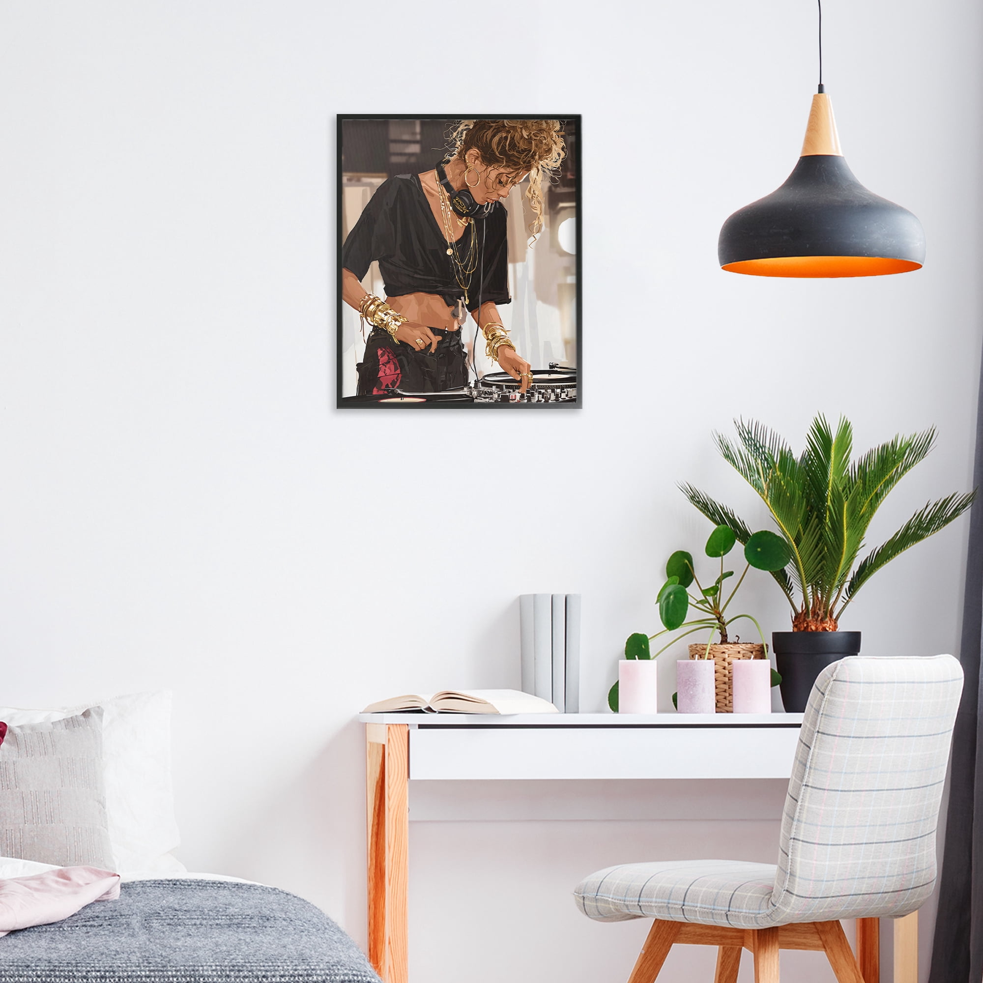 Stupell Industries Speaking Through Music DJ Black Framed Giclee Art, design by Franklyn Gregory