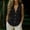 Black, variant on Women's Sleeveless Button Down Shirts Collared V Neck Linen Casual Loose Fit Summer Blouse Tops White XL