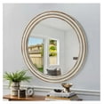 thumbnail image 4 of 23.62" Wood Round Wall Mirror - Rustic Circle Decorative Mirror for Bedroom, Bathroom, Living Room, Entryway - Farmhouse Style with Beads, 4 of 9