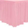 thumbnail image 2 of Party Essentials Heavy Duty Disposable Plastic Table Skirt, 1-Count, 29" W X 14' (168") L, Pink, 2 of 4