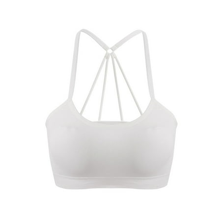 Shockproof Fitness Bra Active Seamless Nylon Padded Push Up Underwears Wireless Drop Cross Letter Bralette Elastic Crop Tops Brassiere