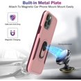 thumbnail image 2 of [PST] iPhone 12 / 12 Pro (6.1") Case, Heavy Duty Magnetic Hard Armor Kickstand Case with Ring Holder, 2 of 4