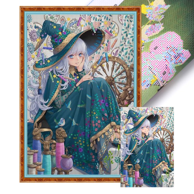 Kit Punto Cruz para Niña Hilo Algodón Ecológico Bordado 11CT 50x75cm