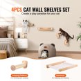 thumbnail image 6 of KFFKFF Wall-Hanging Cat Platforms, Feline Wall Units with Leap Supports & Loungers, Up to 40 lbs Cat Gear, Detachable & Cleanable Soft Coral Fleece, for Rest, Fun, Climb, 4-Piece Kit, 6 of 9