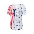 thumbnail image 4 of Qmyliery Women Independence Day Short Sleeve Tops with Flag Print, Loose Casual Style Patriotism Summer Clothing, 4 of 9