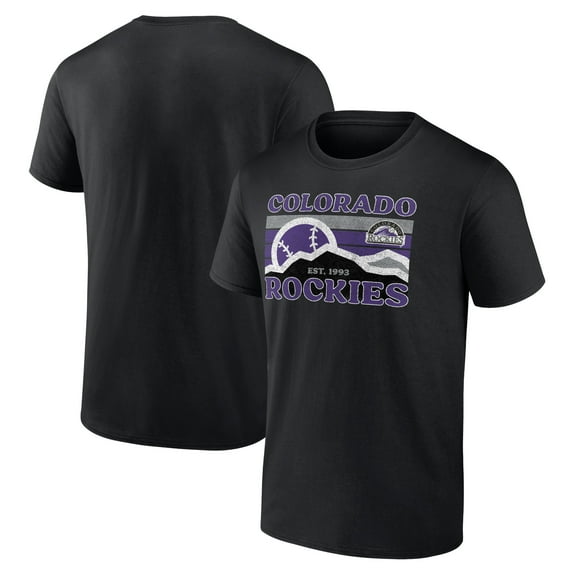 Men's Black Colorado Rockies Hometown Mountain Scene T-Shirt
