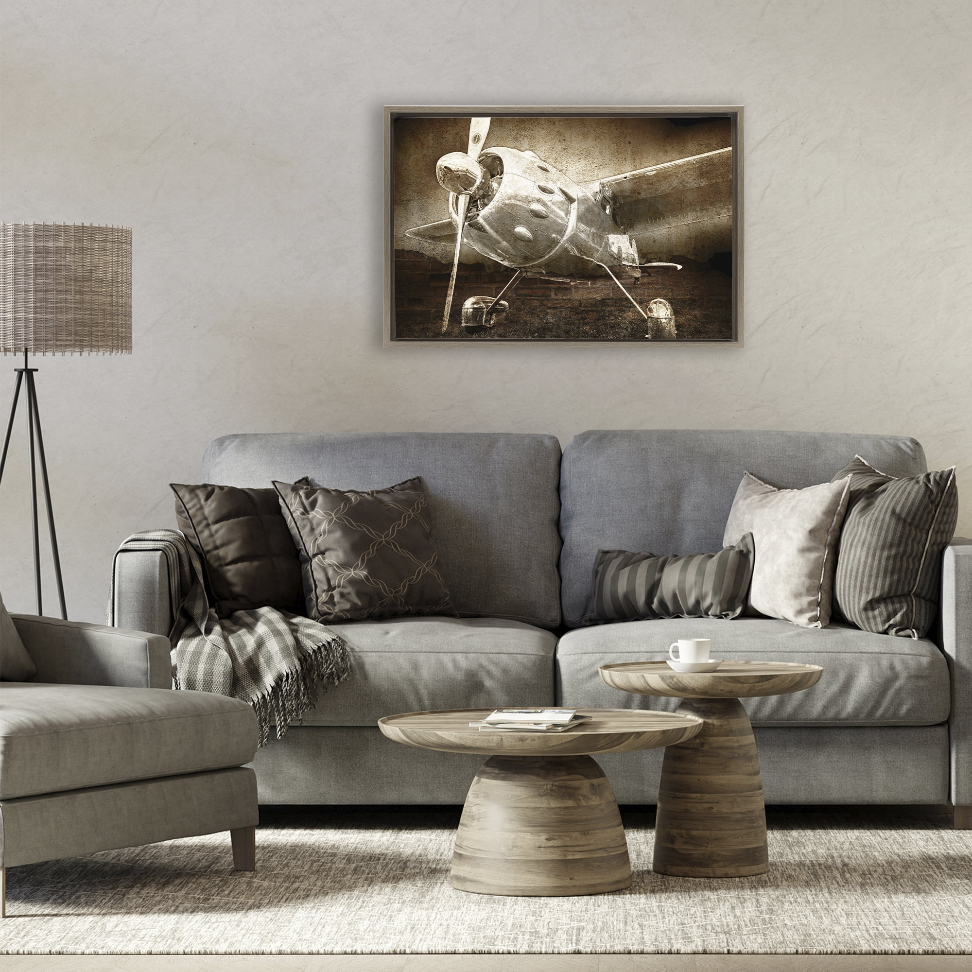 Stupell Industries Taking Flight Vintage Brown Framed Floater Canvas Wall Art, design by Kim Allen