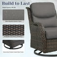 thumbnail image 2 of POCASSY 5 Pieces Patio Furniture Set with Swivel Chairs and Ottomans, High Back Deep Seat Cushioned Wicker Outdoor Conversation Set for Porch & Balcony, Brown Wicker/Gray Cushion, 2 of 11