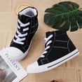thumbnail image 2 of Kushyshoo Kids Canvas Sneakers Black High-Top Children Walking Shoes 3M, 2 of 6