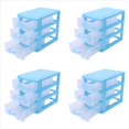 thumbnail image 1 of 4X Mini Caja de Almacenamiento de Plástico Tipo Cajón Translúcido (Azul 3, 1 of 8