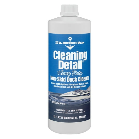 MaryKate Cleaning Detail Non-Skid Deck Cleaner MK2132 - 32 fl. oz., Water-Based Cleaning Solution for Fiberglass, Stainless Steel, Chrome, Brass, Aluminum