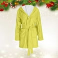 thumbnail image 2 of Plus Size Robe for Women Fleece Loungewear Oversized Hooded Women's Robes Bath Womens Bathrobe Yellow, 2 of 9