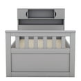 thumbnail image 6 of Euroco Wood Twin Size Platform Bed with Storage Headboard, Captain Bed with 4 Drawers, Bookcase and Cabinets, Gray, 6 of 14