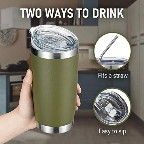 Stainless Steel Tumbler with Straw and Lid, Double Wall Vacuum Insulated  Tumbler cup