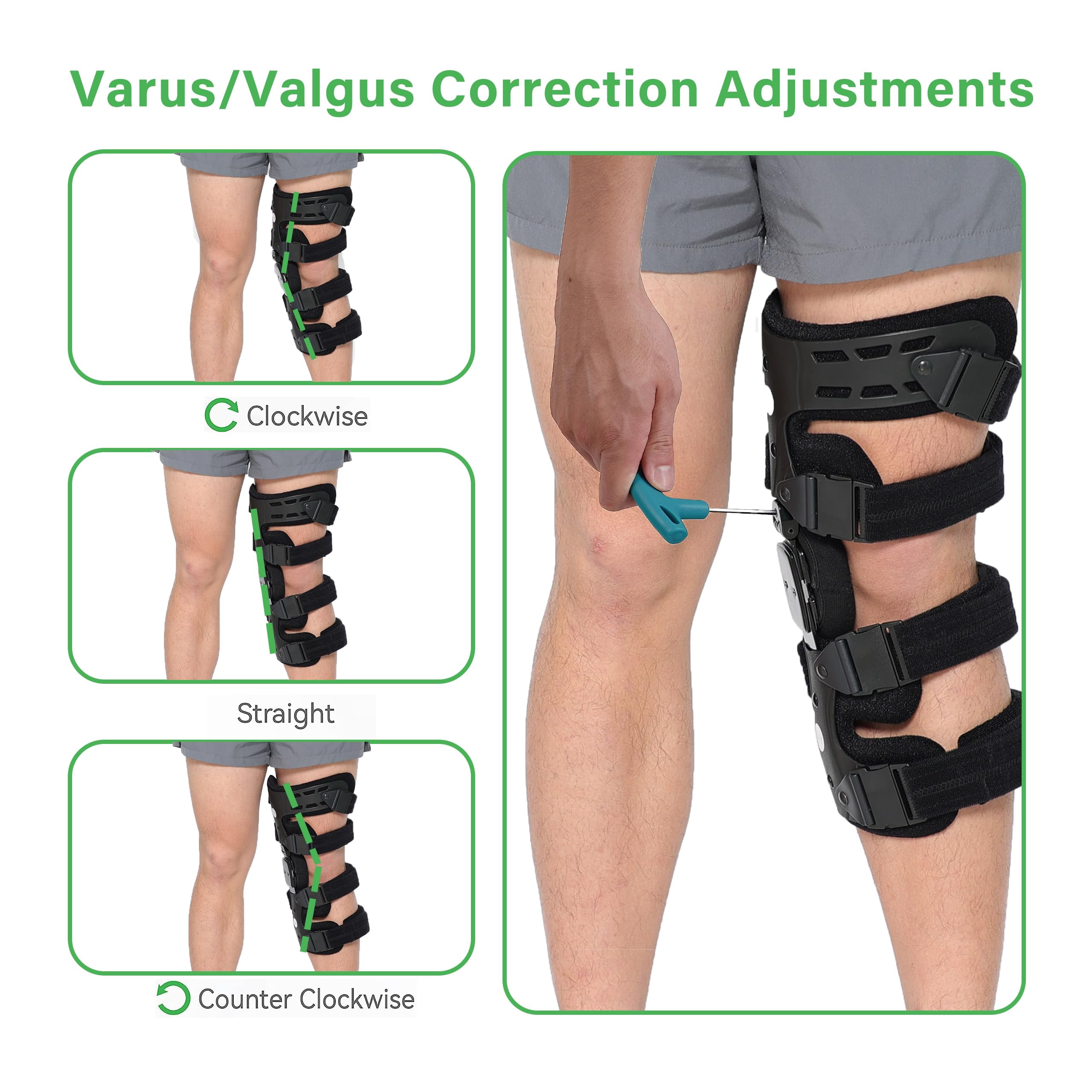 Insunen Lateral Unloader Knee Brace for Osteoarthritis & Bone on Bone Joint Degeneration Offloader with Built in Hex Key L1851 L1843 Outside, Right