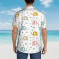 thumbnail image 6 of Xecao Little Elephant print Hawaiian shirt - a stylish short-sleeve button-down for men, perfect for casual beach and tropical outings., 6 of 9