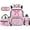 Baseball Pink Bow Print, variant on Cow Print Kids Backpack Set 4 Pcs Soft Aesthetic Kids Bookbag with Lunch Bag, Pencil Case and Water Bottle Cover for Western Cowgirl Tween Girls Grade 1-6