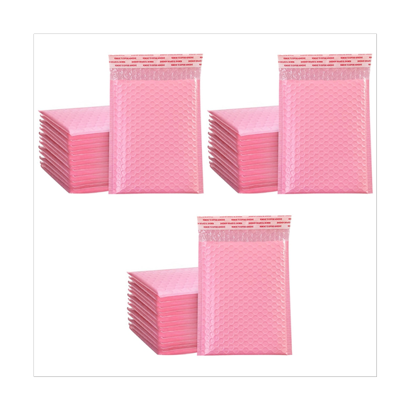 150PCS Foam Envelope Bags Self Seal Mailers Padded Envelopes with Bubble Mailing Bag Packages Bag Pink