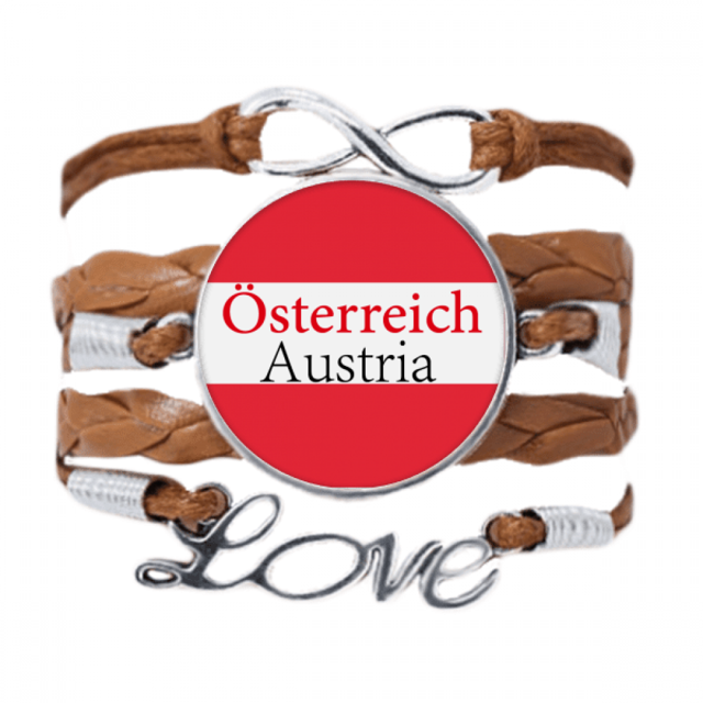 Austria Country Text English National Bracelet Chain Rope Ornament Wristband