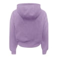 thumbnail image 4 of Juniors Teen Girls Casual Long Sleeve Solid Color Zip Up Cropped hoodie Casual Outdoor Hoodie Oversized Basic Athletic Sweatshirt Deal Of the Day, 4 of 4