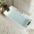 thumbnail image 4 of 59-in L x 29.5-in W White Acrylic Center Drain Freestanding Whirlpool Tub with Faucet - Handshower - Headrest - EMPV-59AIS15, 4 of 16