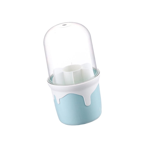 Organizador de brochas de maquillaje, caja de almacenamiento multifuncional para el hogar. Azul