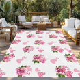 thumbnail image 2 of Pink Roses Outdoor Rug for Patio/Deck/Porch, Non-Slip Large Area Rug 6 x 9 Ft, Valentine's Day Flowers Love White Romantic Indoor Outdoor Rugs Washable Area Rugs, Reversible Camping Rug Carpet Runner, 2 of 8