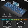 thumbnail image 4 of Wagpak 7 Colored Backlits Wireless Keyboard with Wrist Rest, Black, New, 4 of 8