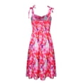 thumbnail image 4 of DYMADE Womens Casual Summer Spliced Print Spaghetti Strap Sleeveless Slip Dress, 4 of 4