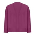 thumbnail image 4 of Yzengfg Women's Lightweight Lace Crochet Bolero Cardigan 3 4 Sleeve Knit Shawl Top Dark Purple, 4 of 5