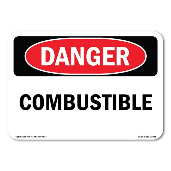 OSHA Danger Sign - Combustible | Aluminum Sign | Protect Your Business, Construction Site, Warehouse & Shop Area | Made in The USA