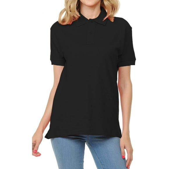 T-shirt Frais Femme Adulte Unisexe 100 Coton Coupe Classique Polo à Manches Courtes pour Travail Quotidien Uniforme Scolaire