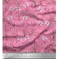 thumbnail image 1 of Soimoi Rayon Crepe Fabric Leaves & Azalea Floral Print Fabric by Yard 46 Inch Wide, 1 of 3