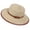 Beige, variant on Women’s Leather Buckle Trim Vintage Western Flat Crown Straw Hat with Oversized Straight Brim for City Shopping Beige