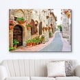 thumbnail image 2 of HFDF Beautiful Scenery Landscape of Picturesque Lane with Flowers an Italian Hill Town - Canvas Art Wall Art - 18x12inch Framed, 2 of 5